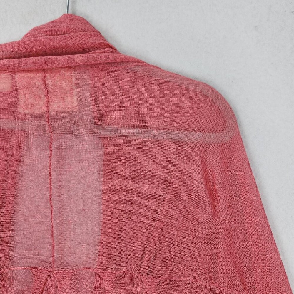 Anthropologie Angel Of The North Sweater Women Medium Pink Linen Blend Tie Front - Picture 16 of 16